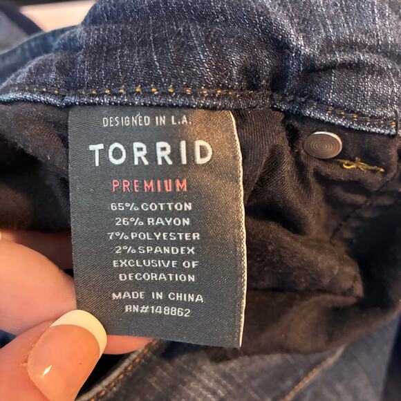 Torrid Jegging Jeans Women's 18R Plus Size Dark Wash Fading Casual Tummy Control - Picture 2 of 13
